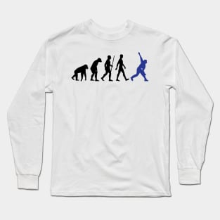 Cricket Evolution Bowler Batsman Player Fans Long Sleeve T-Shirt